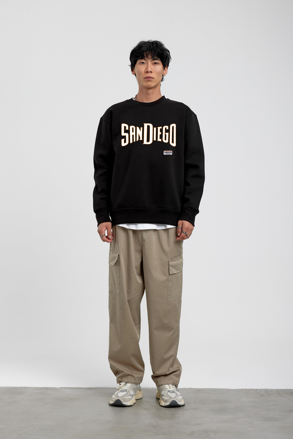 Siyah San Diego Yazılı Sweatshirt