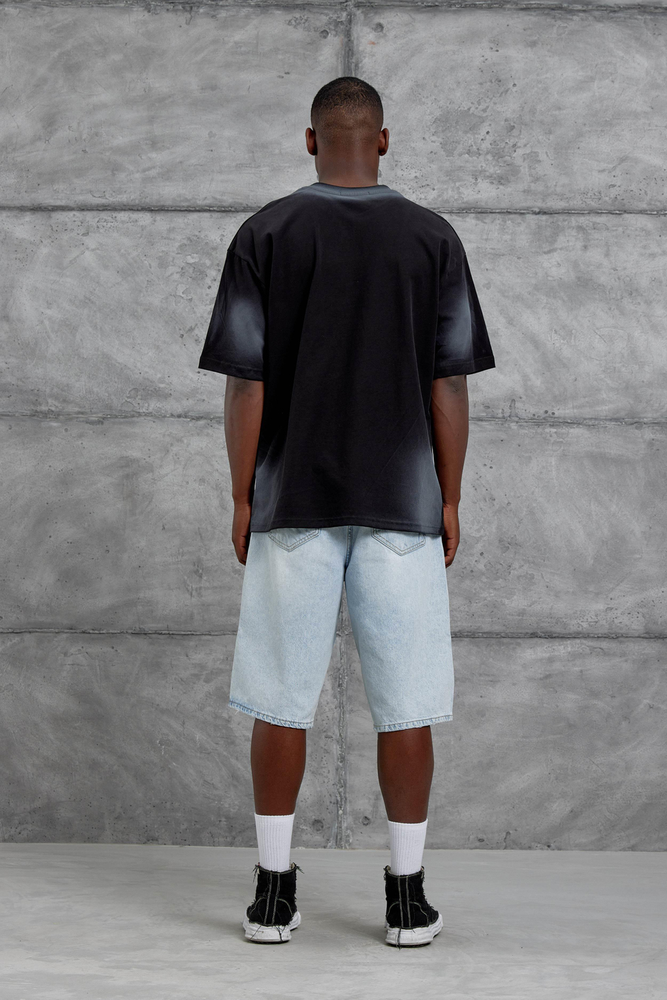 Siyah Sebizegva Baskılı Oversize Tshirt