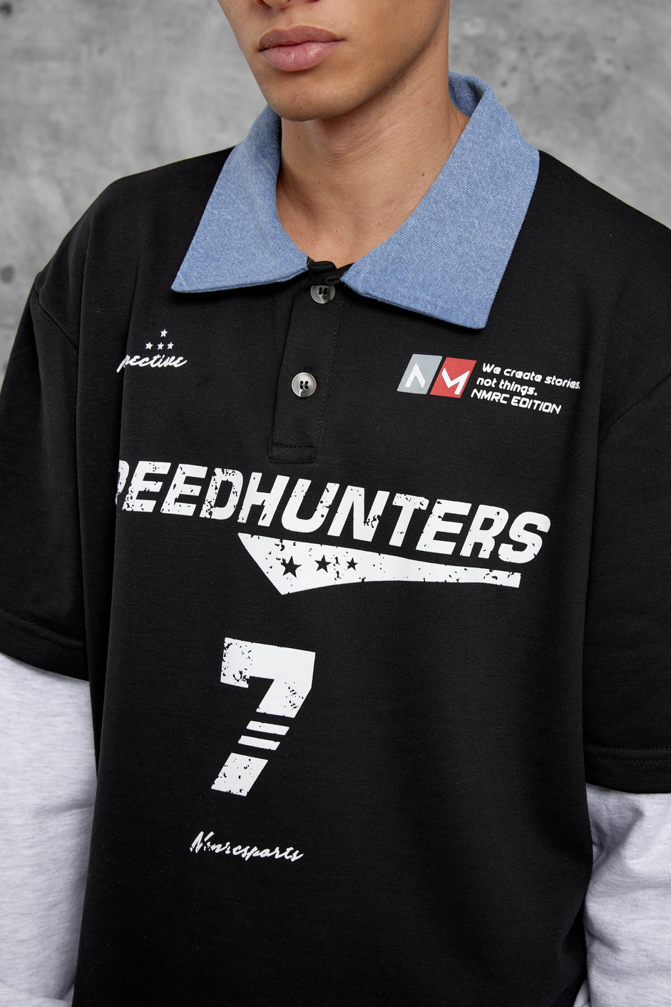 Siyah SPEEDHUNTERS BASKILI OVERSİZE SWEATSHİRT