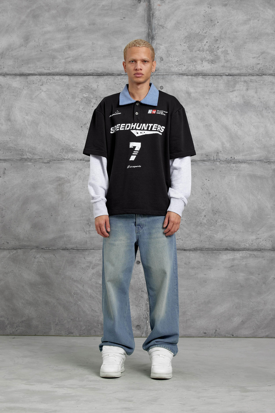 Siyah SPEEDHUNTERS BASKILI OVERSİZE SWEATSHİRT