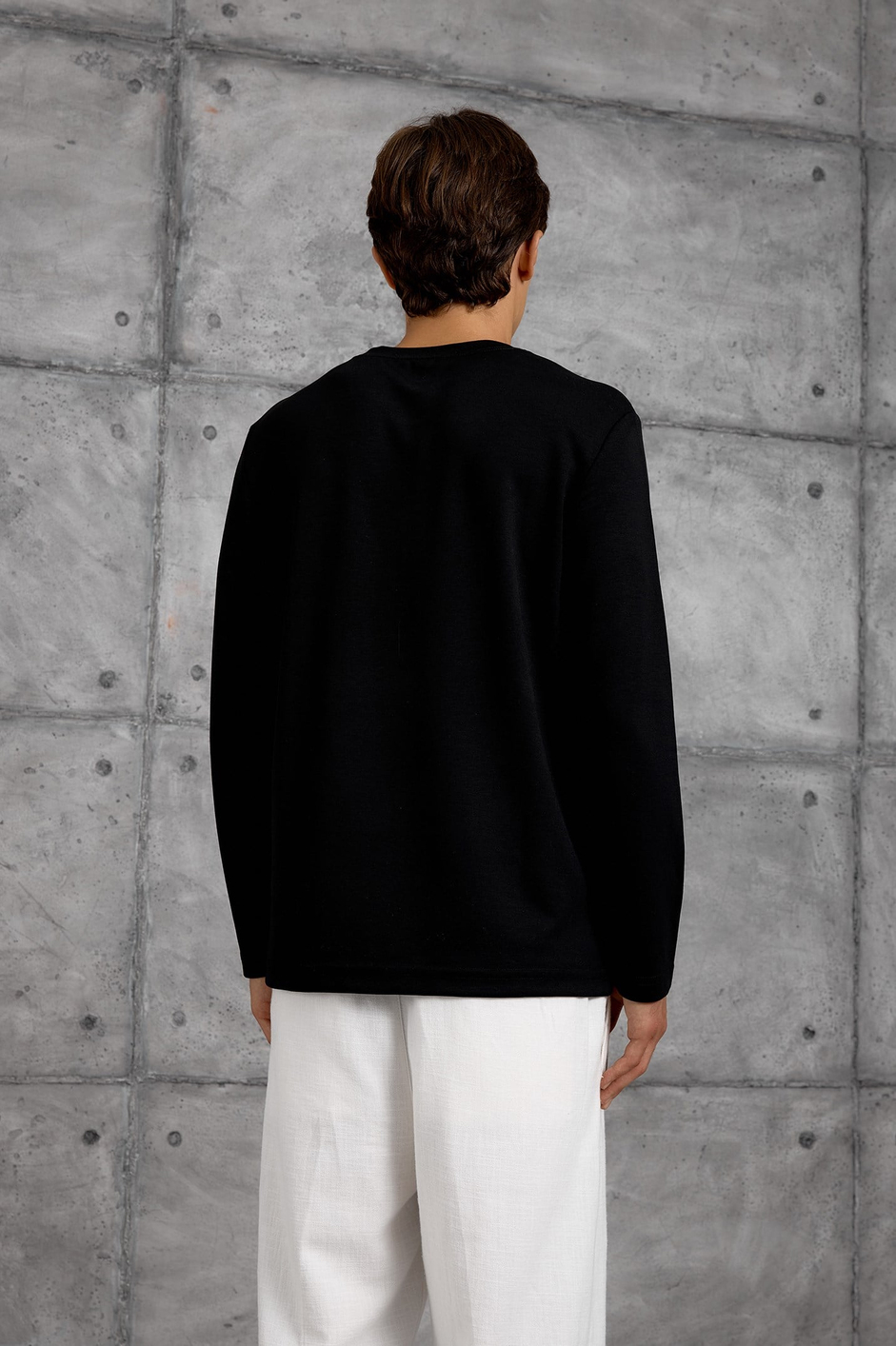 Siyah UZUN KOLLU OYSHO KUMAŞ SWEATSHIRT