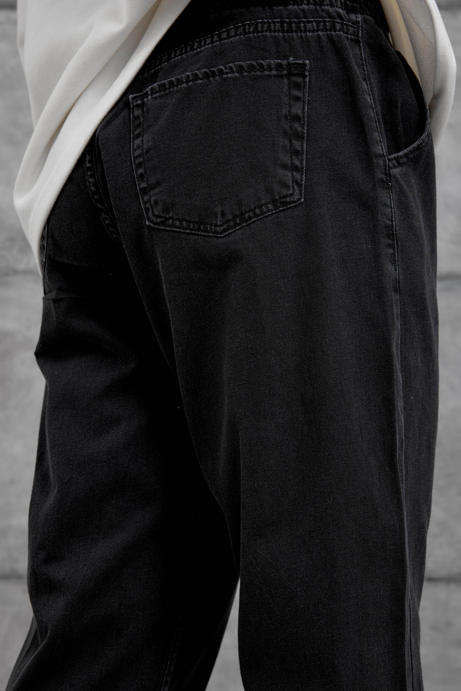 Siyah W11 BEL LASTİKLİ BAGGY PANTOLON