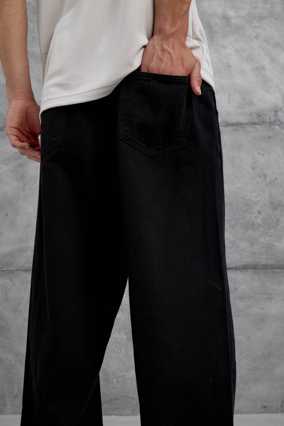 Siyah W11 Bol Kalıp Baggy Pantolon