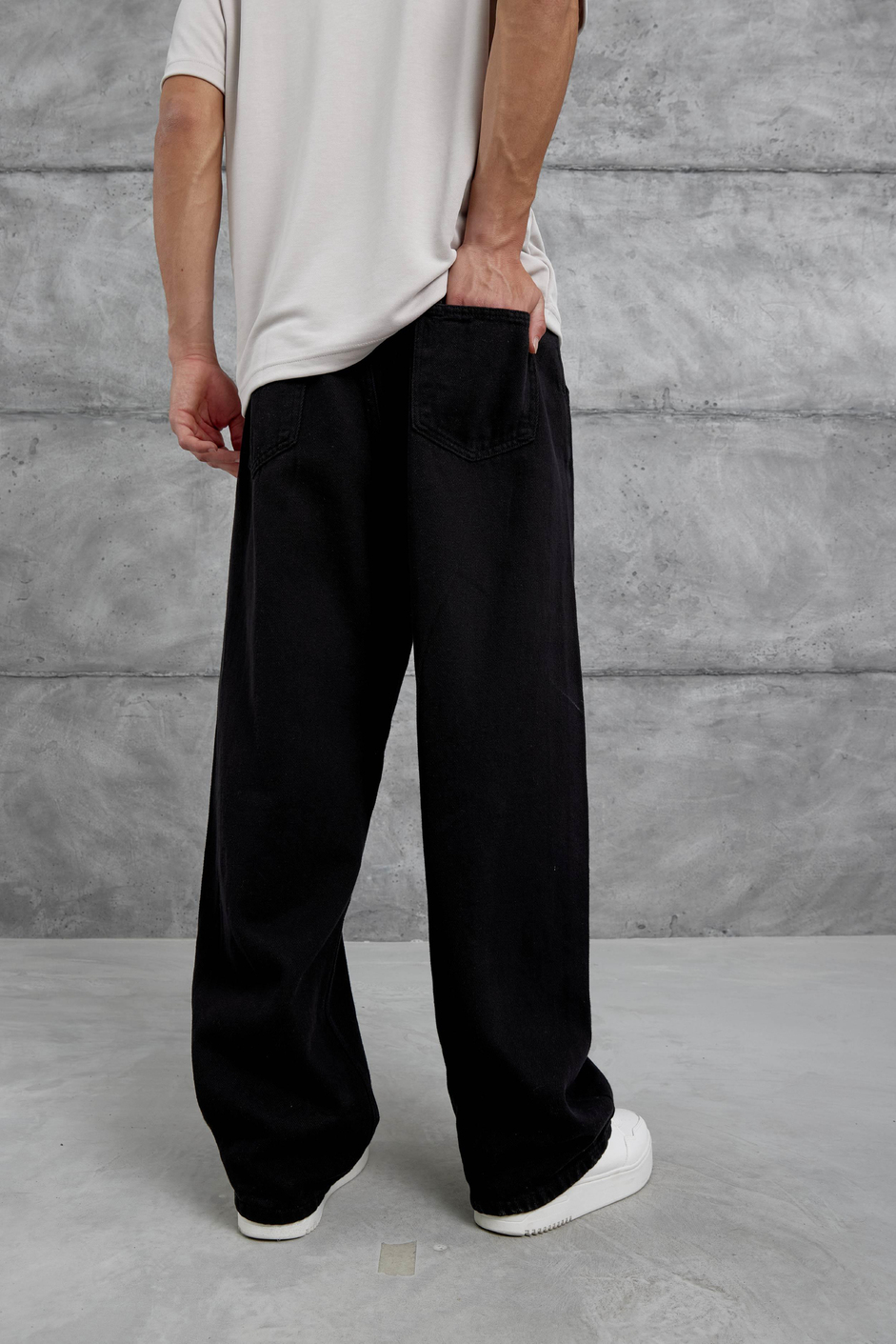 Siyah W11 Bol Kalıp Baggy Pantolon