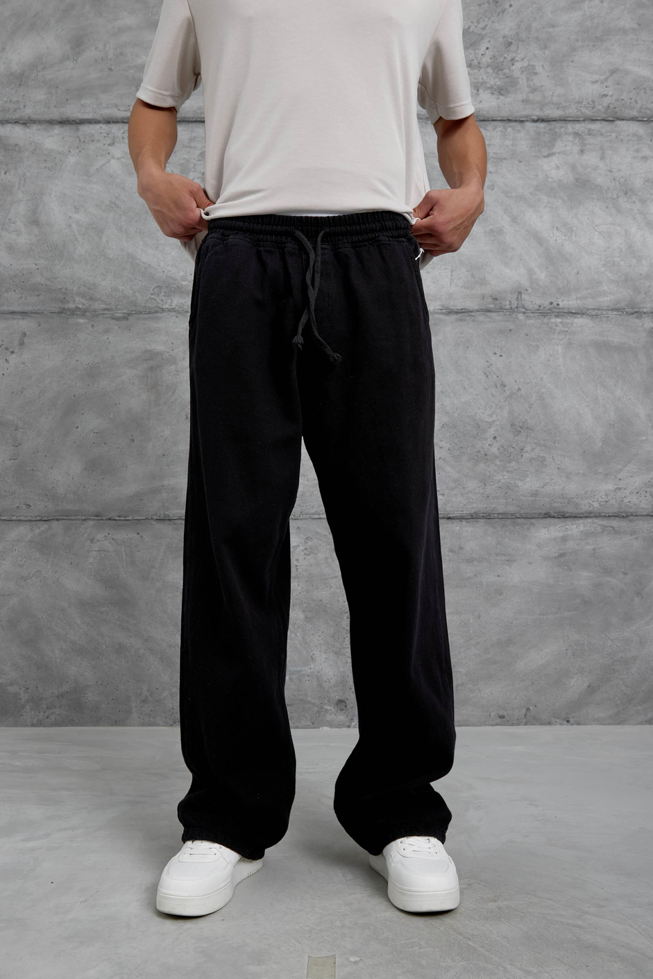 Siyah W11 Bol Kalıp Baggy Pantolon