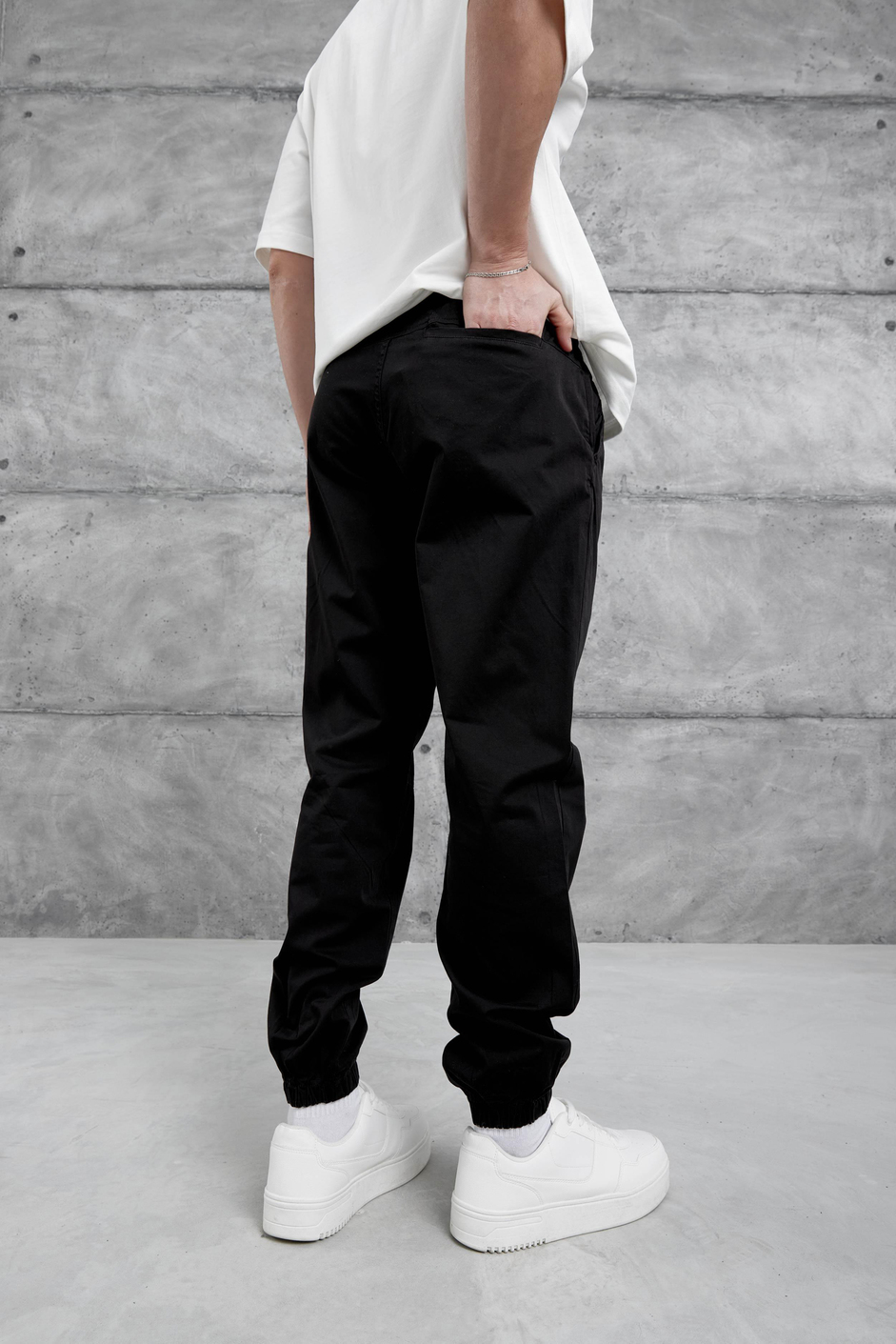 Siyah Yp Paça Lastikli Pantolon