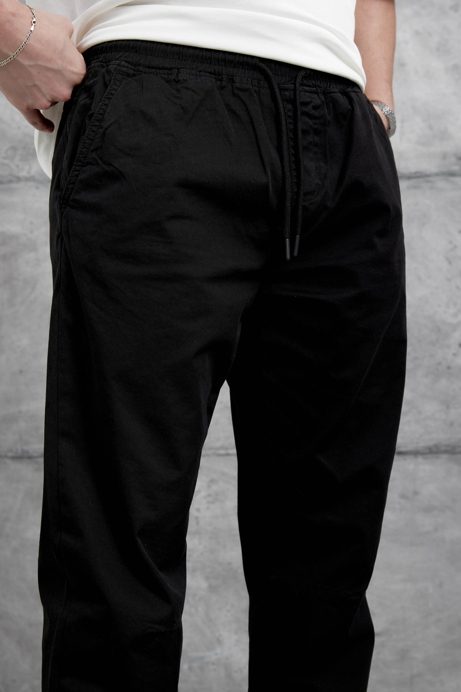 Siyah Yp Paça Lastikli Pantolon