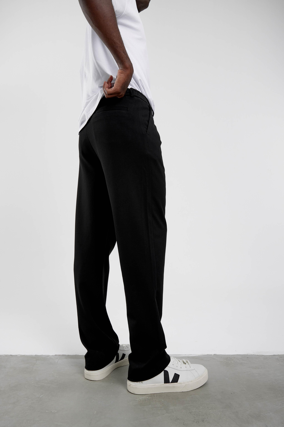 Siyah YP-PAN24066 Kumaş Baggy Pantolon