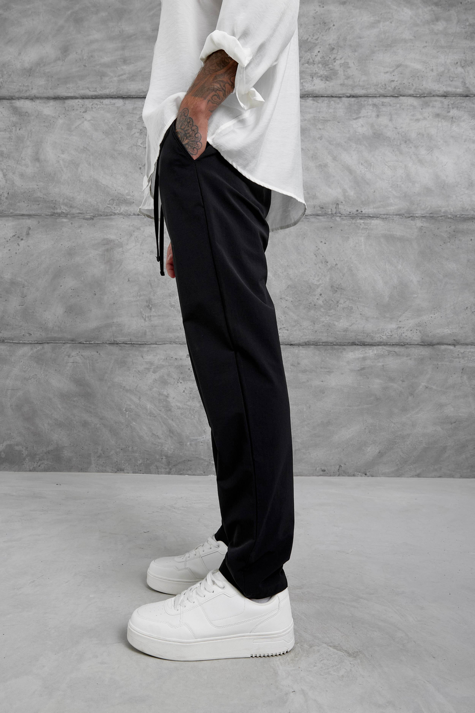 Siyah Yp Paraşüt Kumaş Pantolon