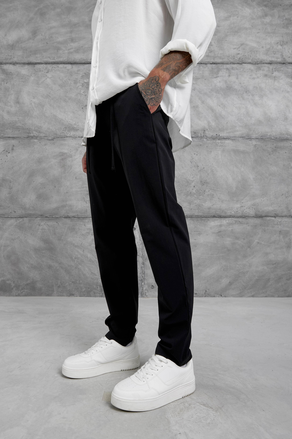 Siyah Yp Paraşüt Kumaş Pantolon