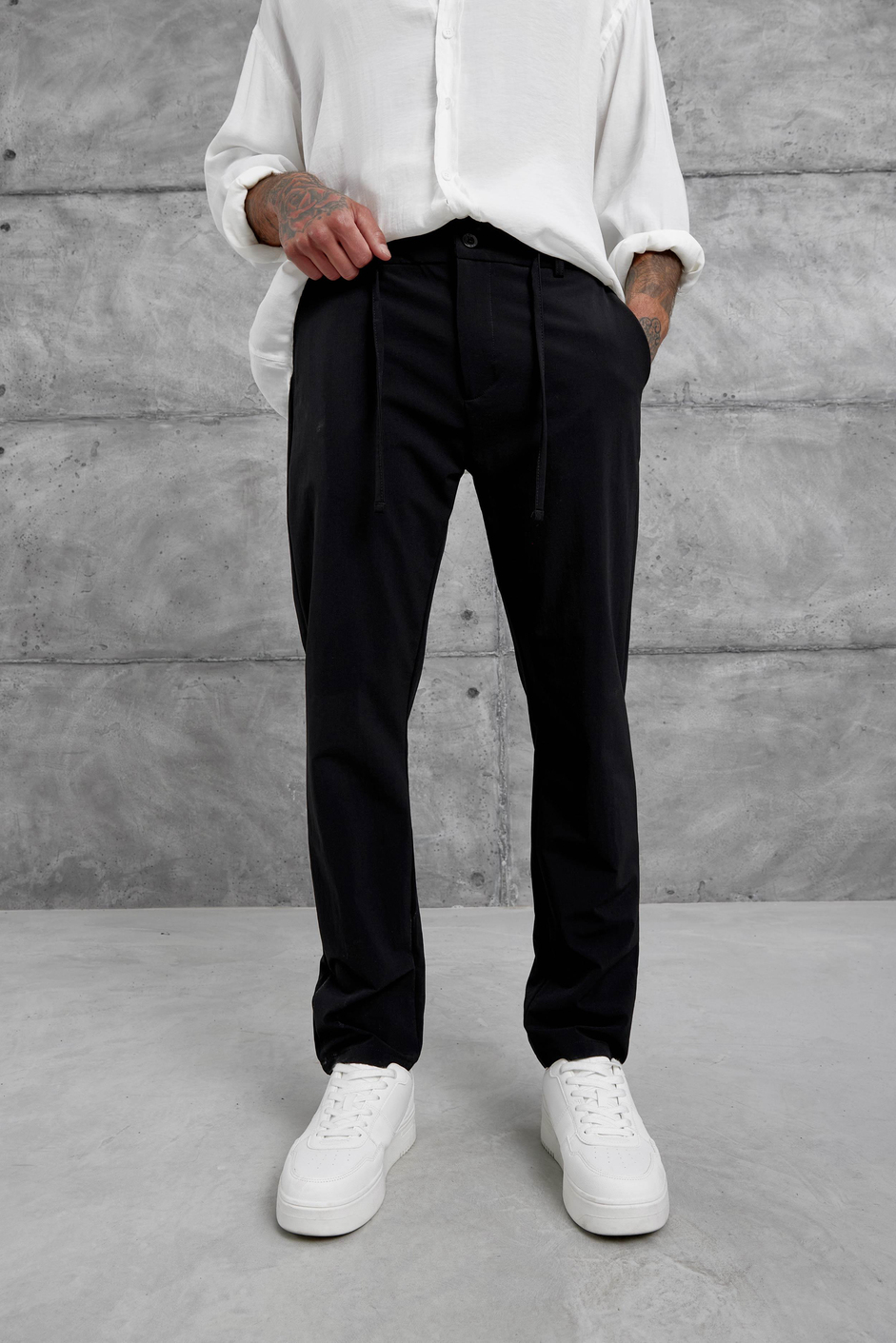 Siyah Yp Paraşüt Kumaş Pantolon