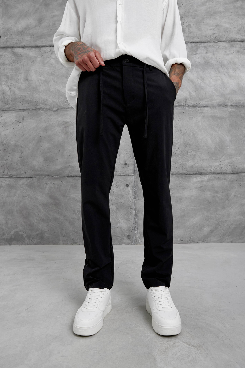 Siyah Yp Paraşüt Kumaş Pantolon