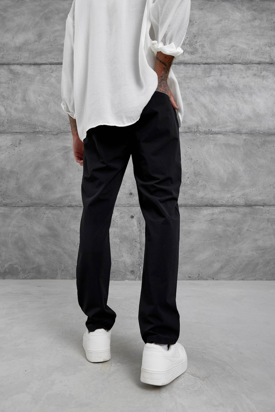 Siyah Yp Paraşüt Kumaş Pantolon