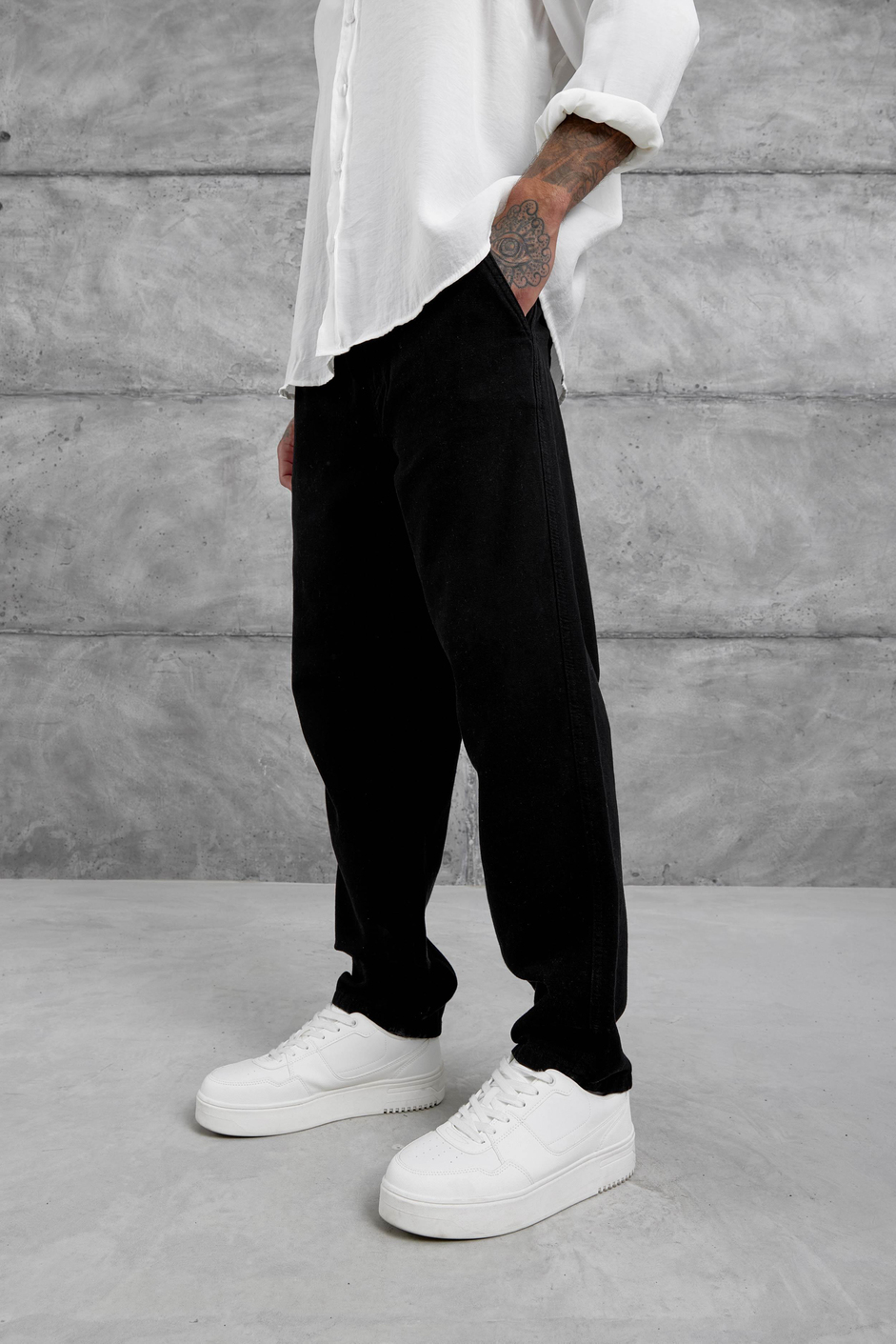 Siyah Yp Paraşüt Kumaş Pantolon