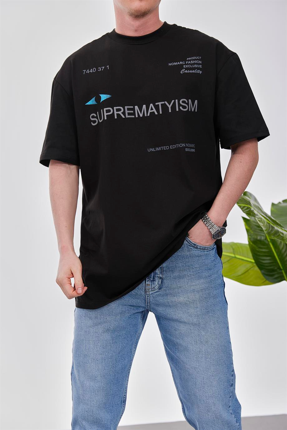 Suprematyism Siyah Tshirt