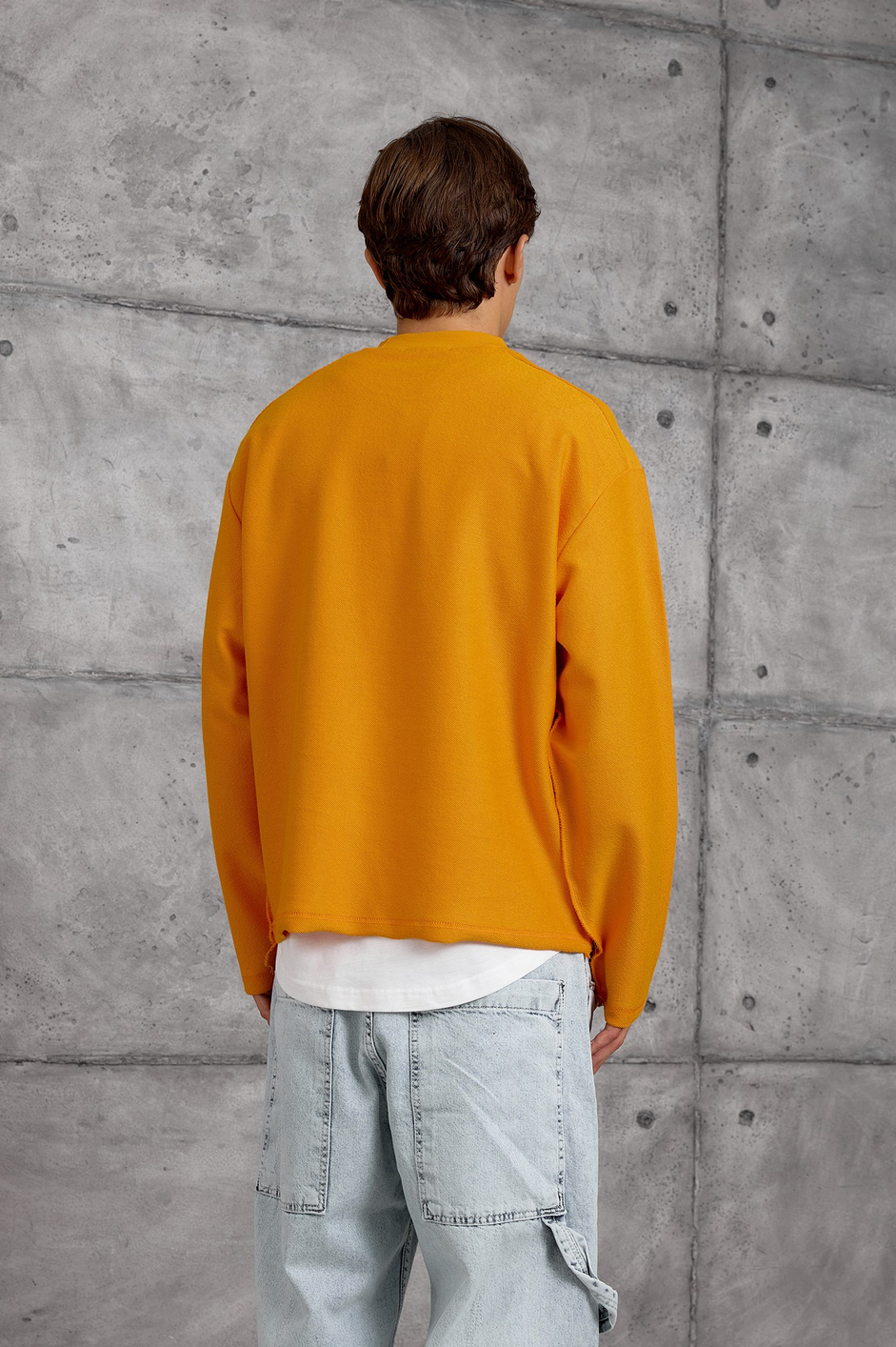 Turuncu BASKILI DOKUMA KUMAŞ SWEATSHIRT