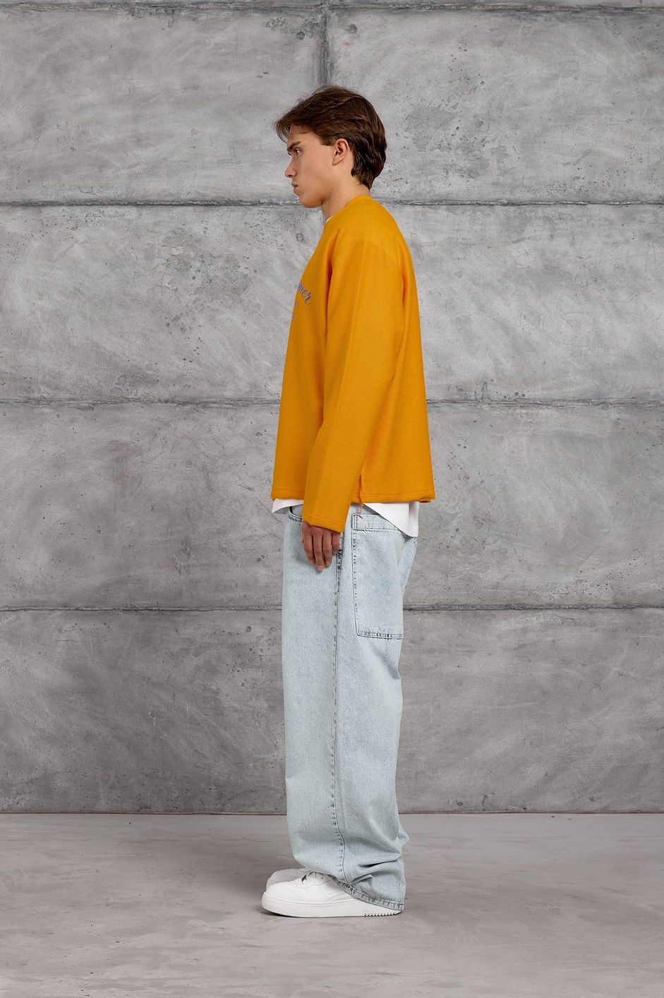 Turuncu BASKILI DOKUMA KUMAŞ SWEATSHIRT