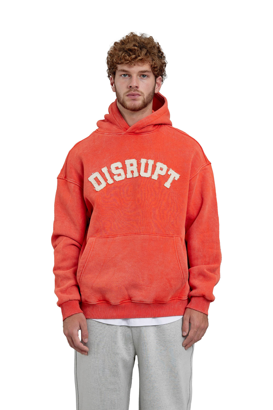 Turuncu Disrupt Yazılı Şardonlu Oversize Sweatshirt