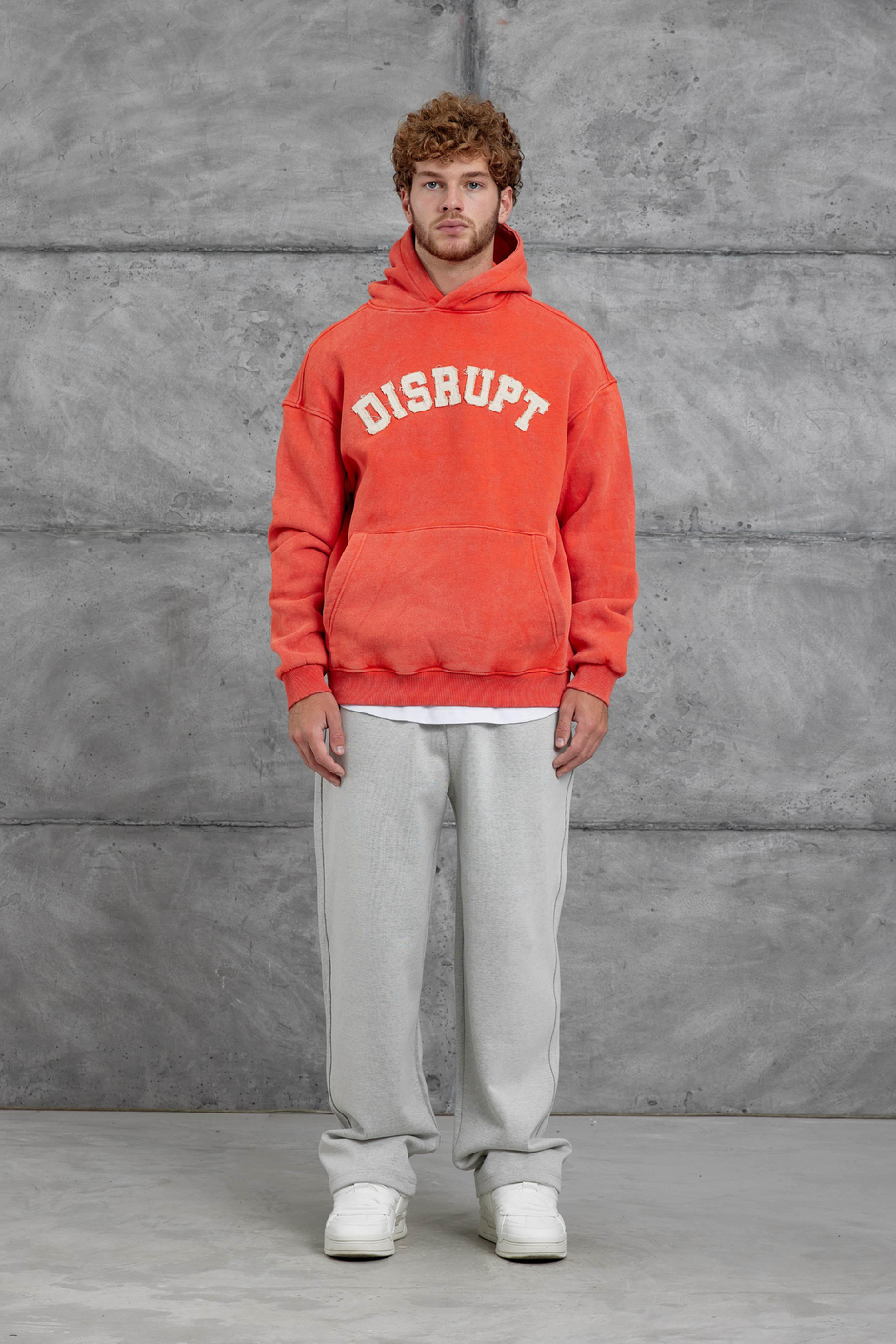 Turuncu Disrupt Yazılı Şardonlu Oversize Sweatshirt