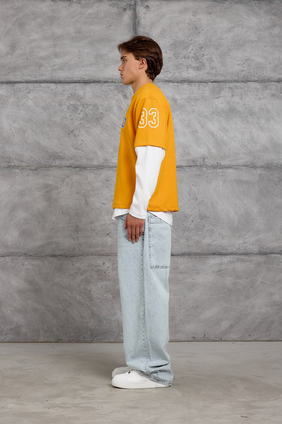 Turuncu DOTSTUD 7 BASKILI OVERSIZE SWEATSHIRT