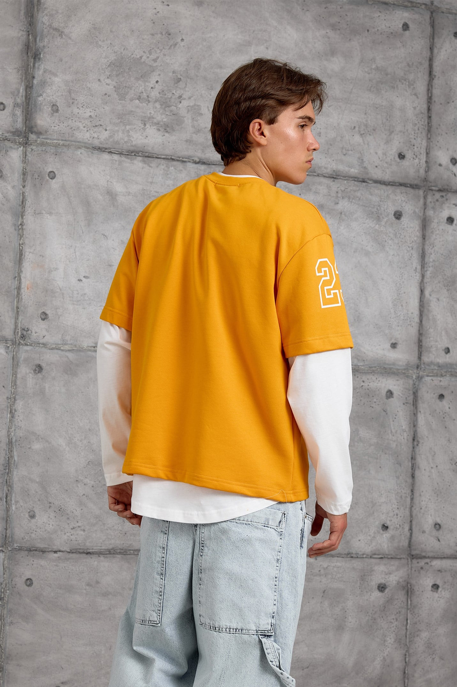 Turuncu DOTSTUD 7 BASKILI OVERSIZE SWEATSHIRT