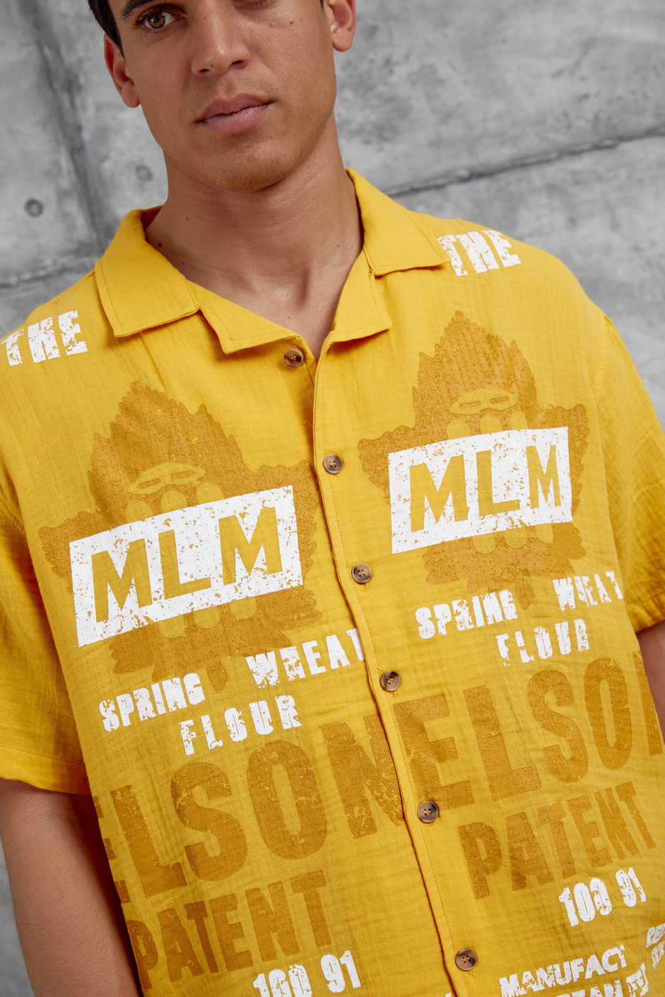 Turuncu Mlm Elson Baskılı Oversize Gömlek