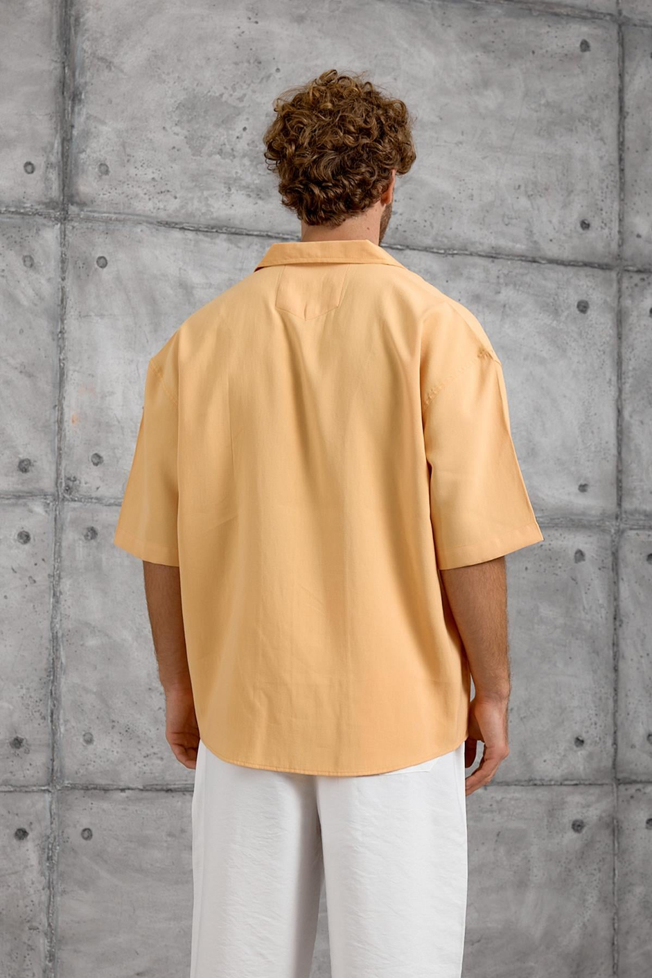 Turuncu MODAL KUMAŞ OVERSIZE GÖMLEK