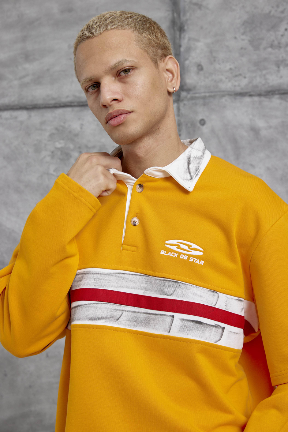 Turuncu Nmrc Polo Yaka Kolu Parçalı Oversize Sweatshirt