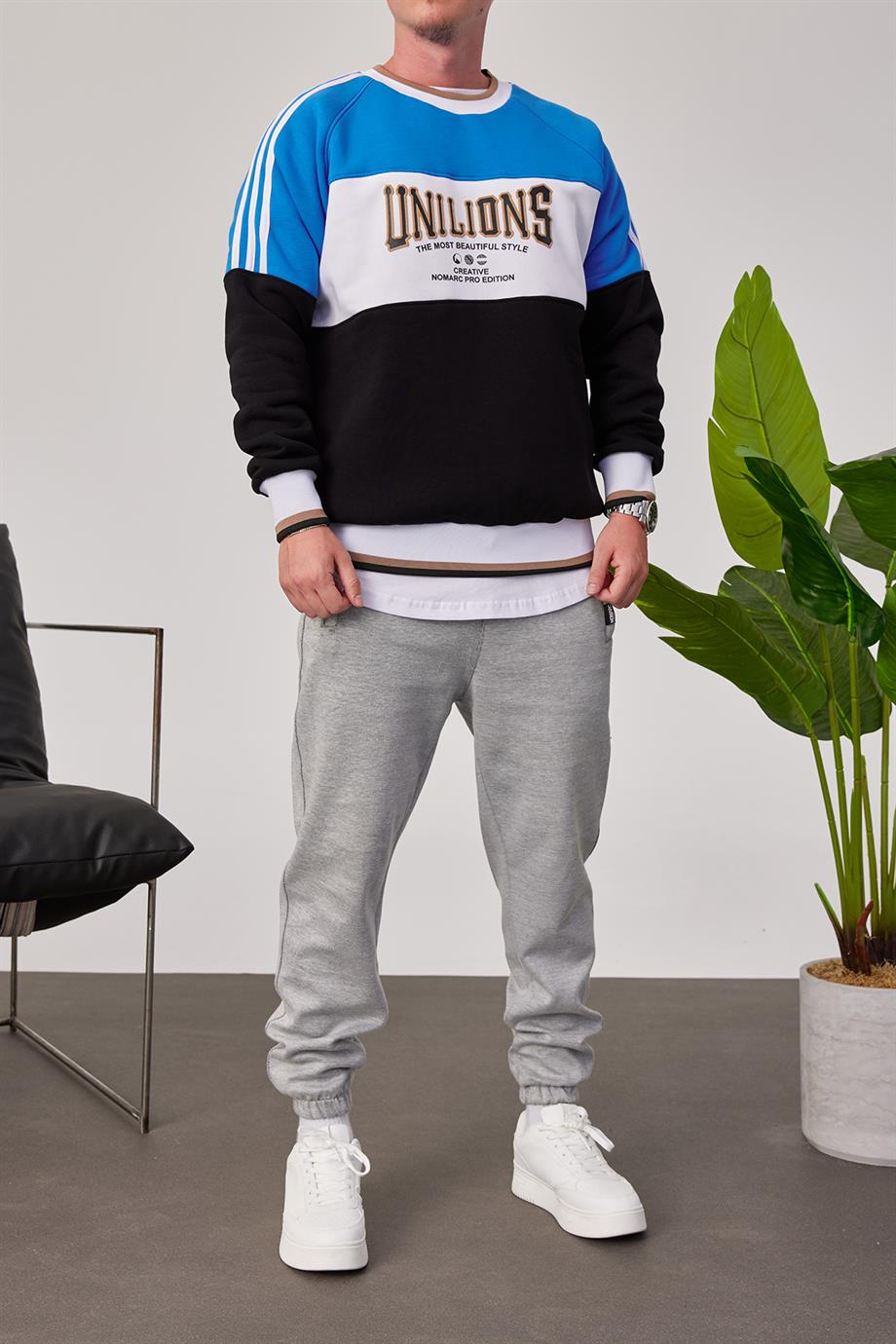 Unilions Mavi Siyah Sweatshirt