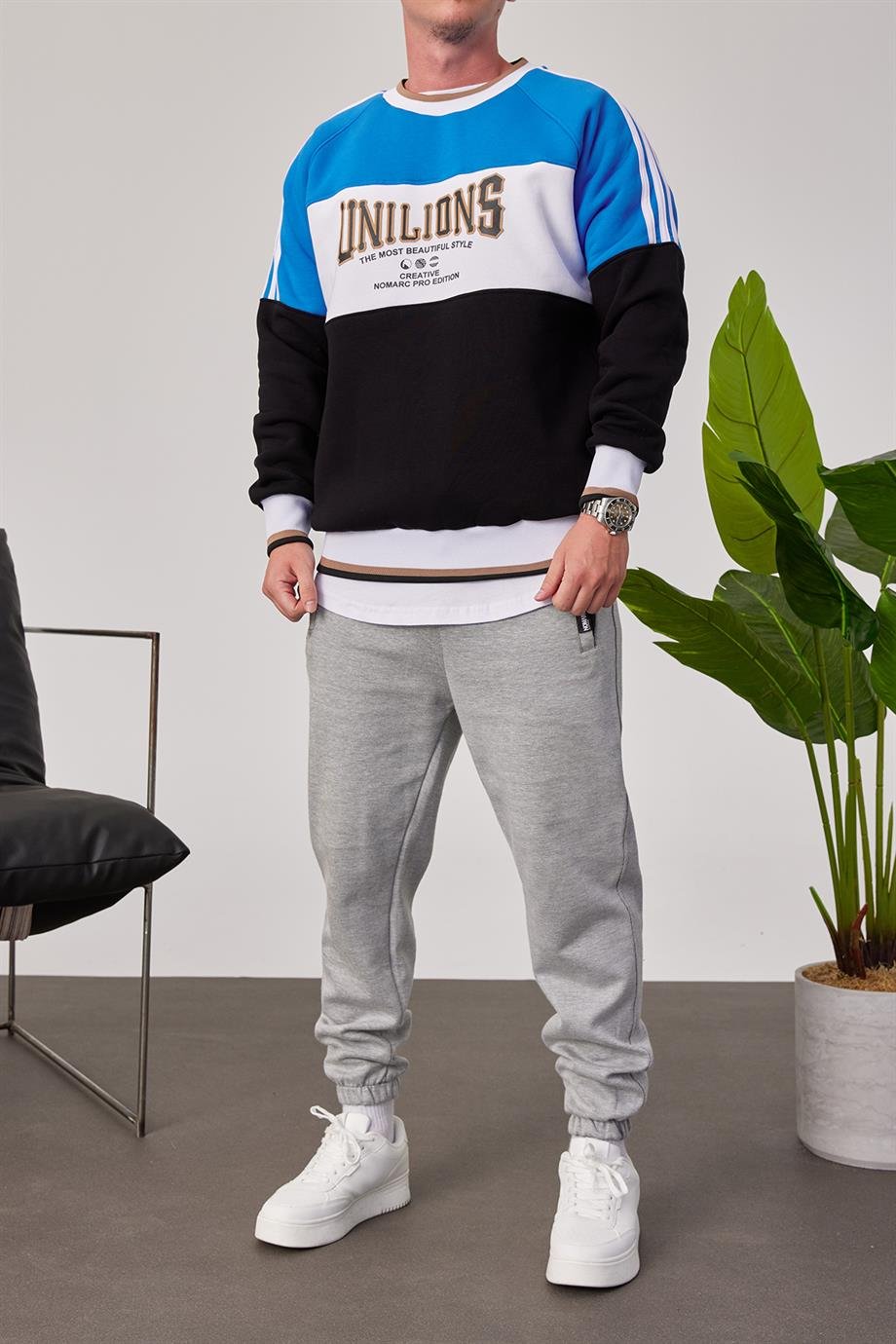 Unilions Mavi Siyah Sweatshirt