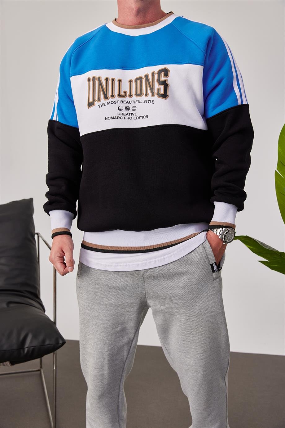 Unilions Mavi Siyah Sweatshirt