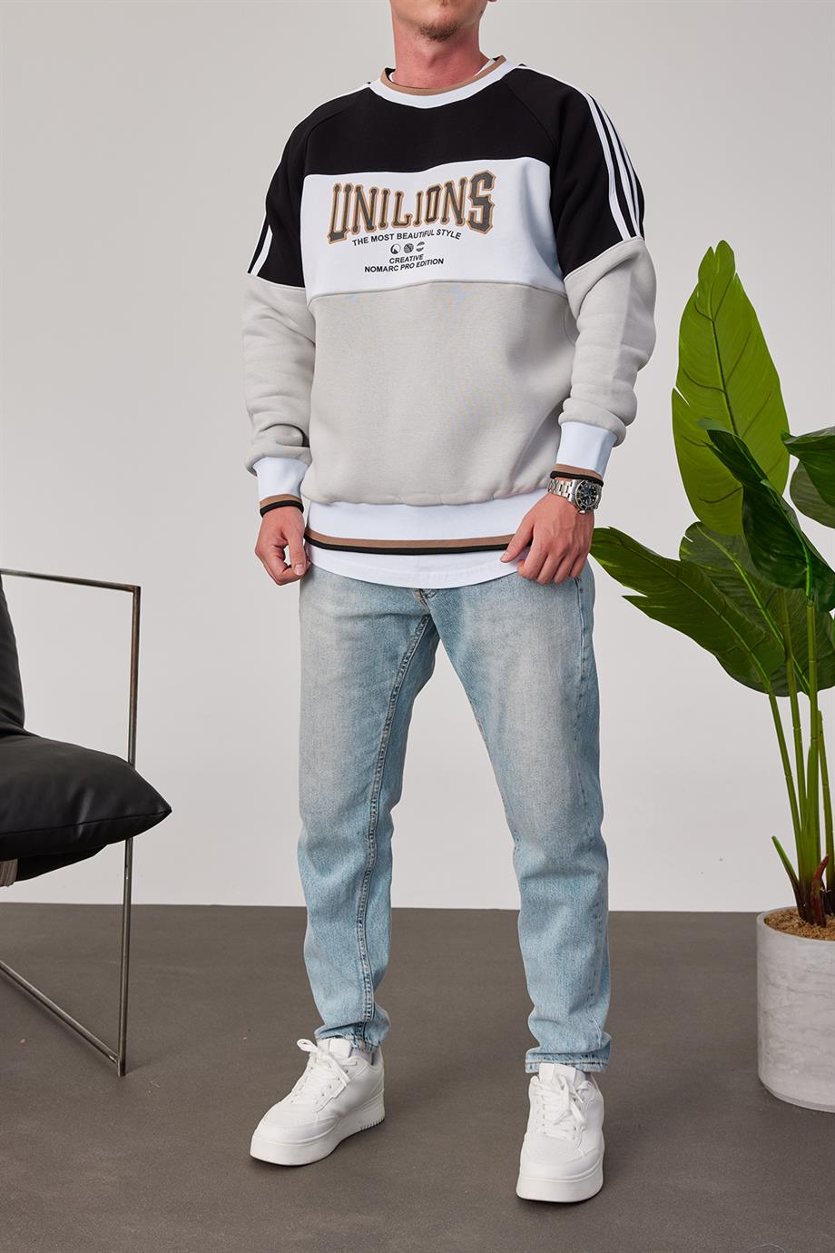 Unilions Siyah Gri Sweatshirt