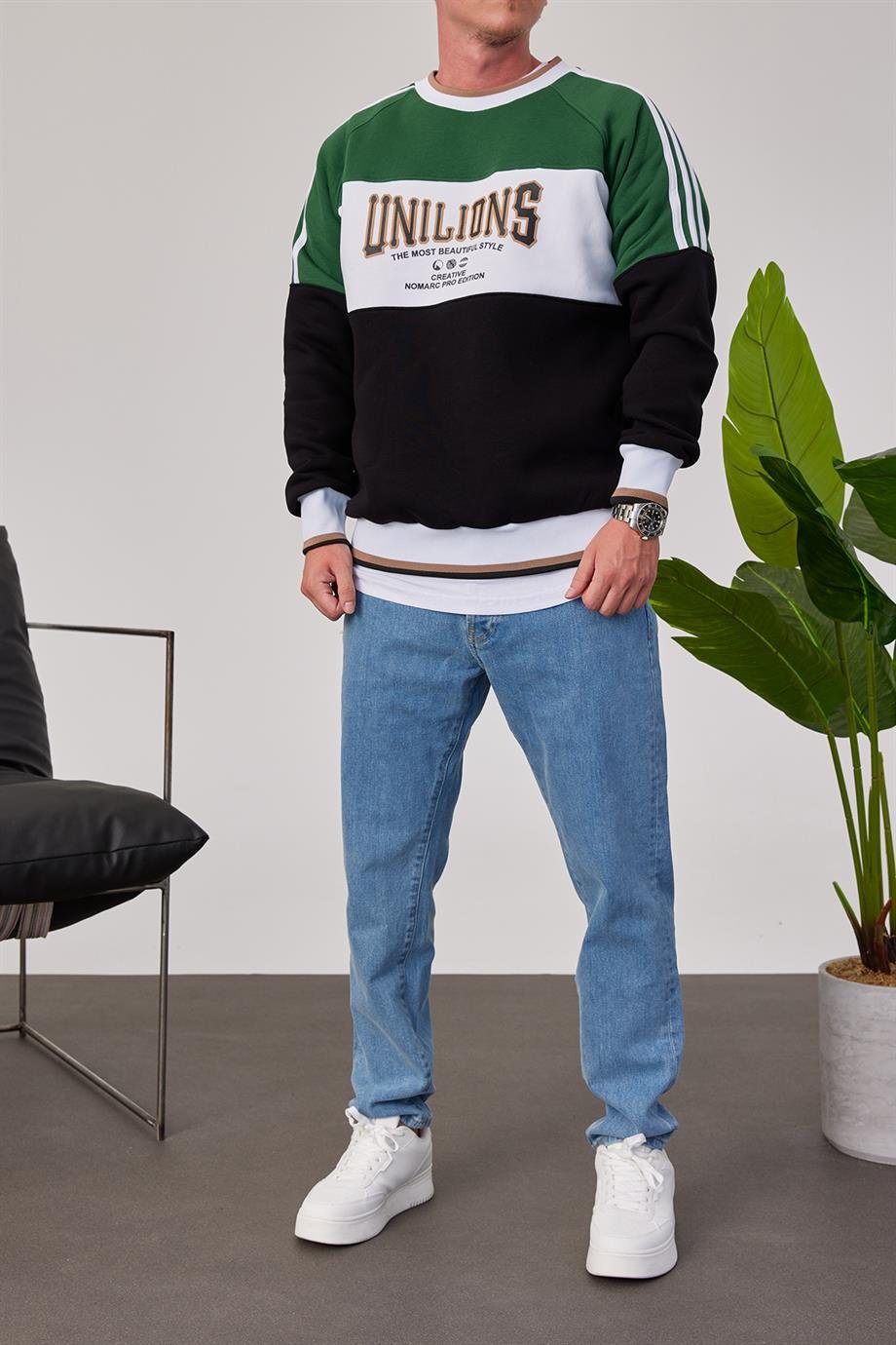 Unilions Yeşil Siyah Sweatshirt
