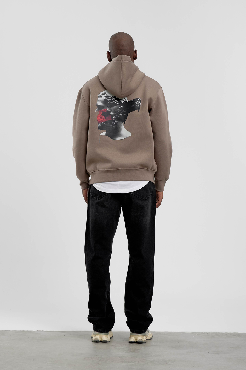 Vizon Figür Baskılı Kapüşonlu Sweatshirt