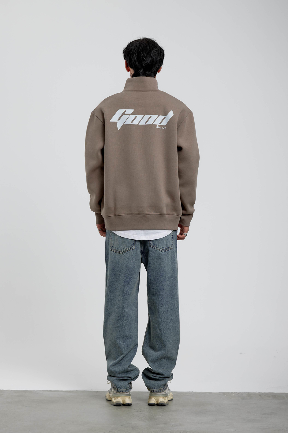 Vizon Good Yazılı Yarım Fermuarlı Sweatshirt
