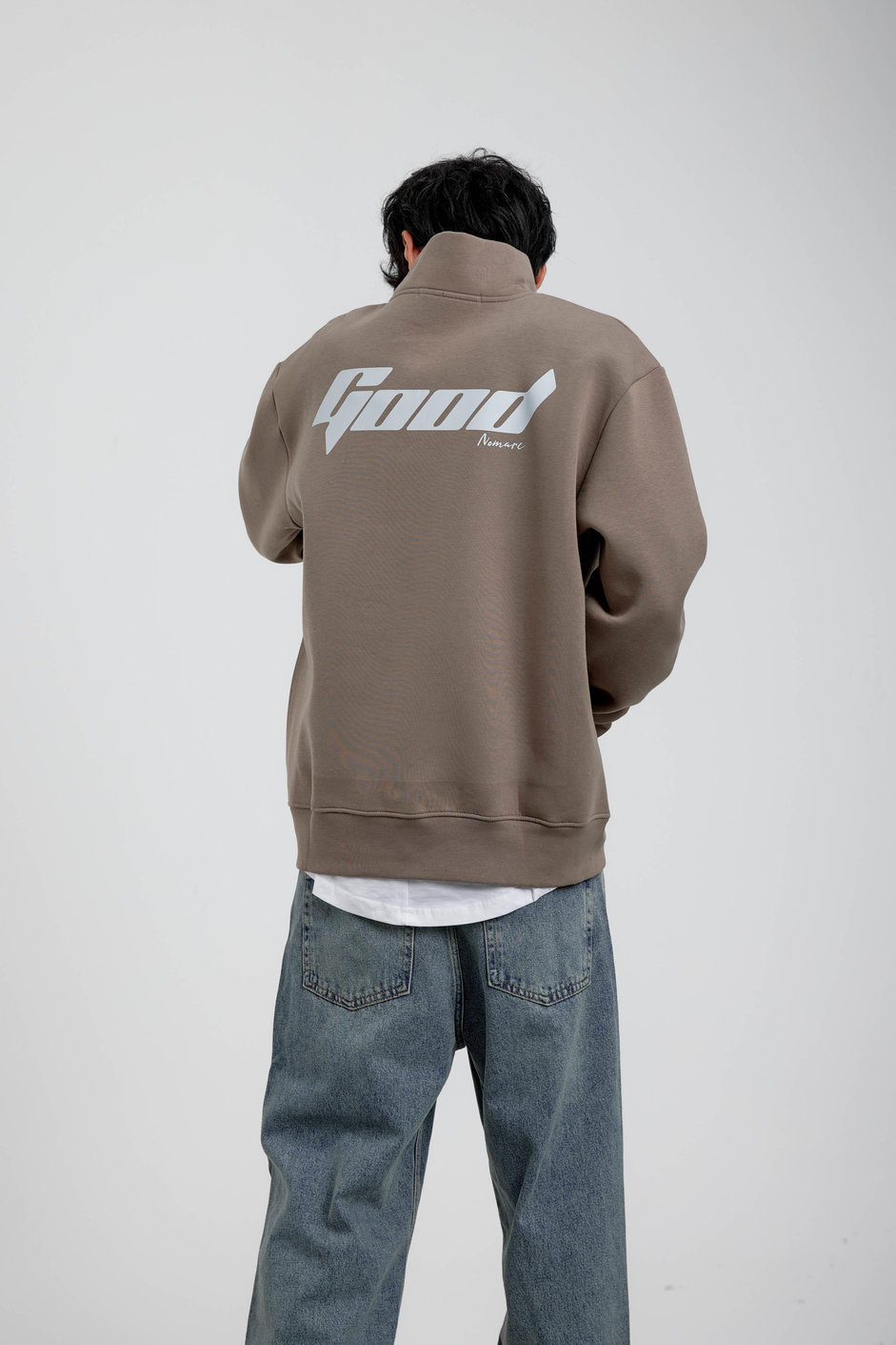 Vizon Good Yazılı Yarım Fermuarlı Sweatshirt