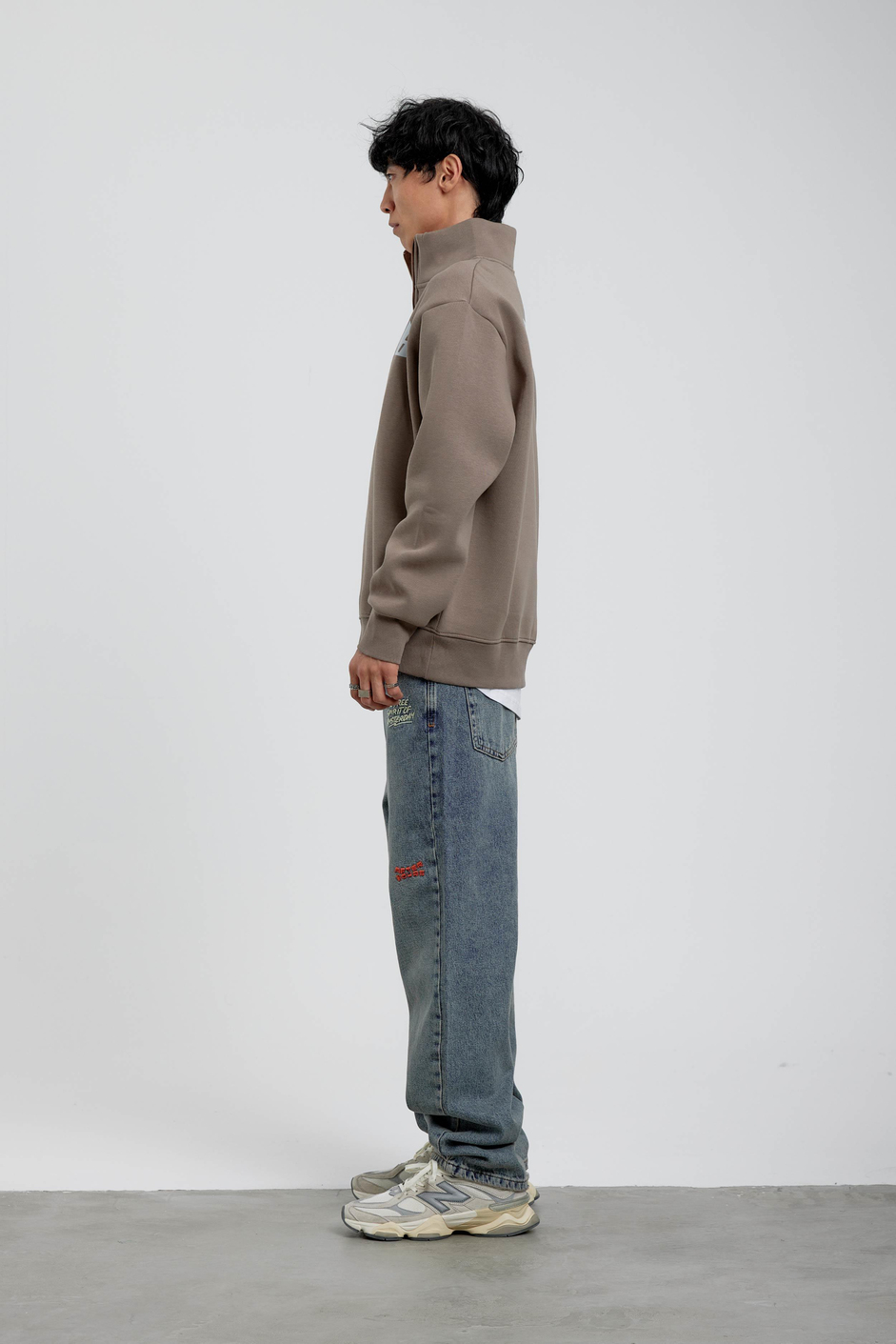 Vizon Good Yazılı Yarım Fermuarlı Sweatshirt