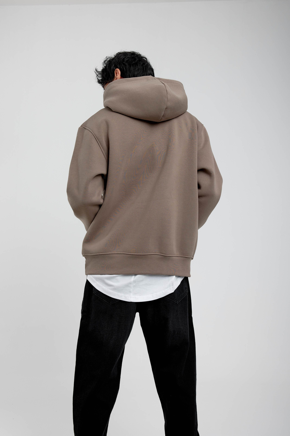Vizon Kapüşonlu Basic Şardonlu Sweatshirt
