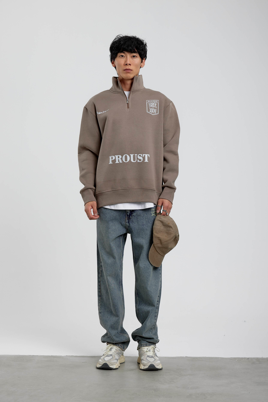 Vizon Proust Yazılı Yarım Fermuarlı Sweatshirt