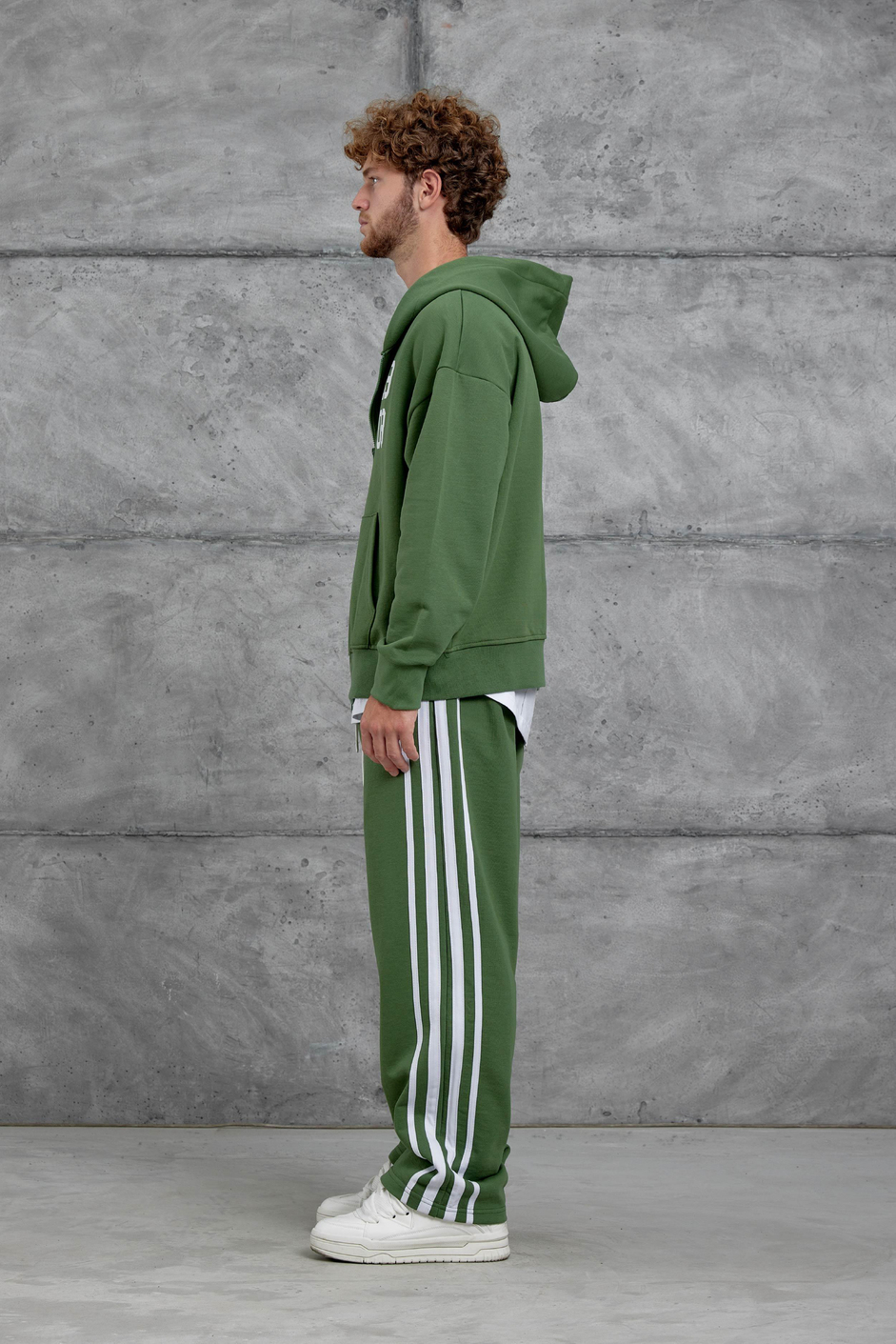 Yeşil 0909 Baskılı Oversize Eşofman Takımı