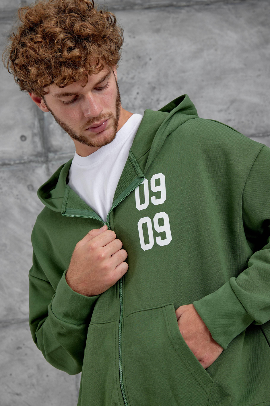 Yeşil 0909 Baskılı Oversize Eşofman Takımı