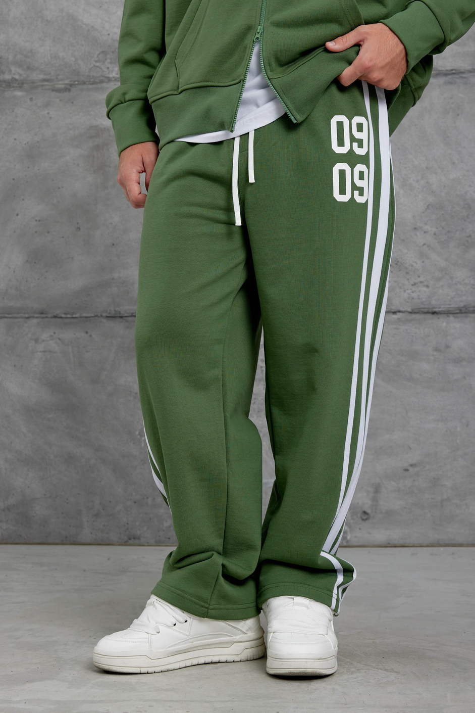 Yeşil 0909 Baskılı Oversize Eşofman Takımı