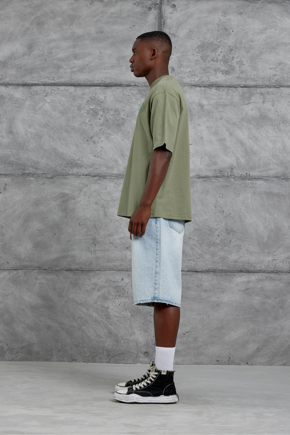 Yeşil 11 Thinking Baskılı Oversize Tshirt