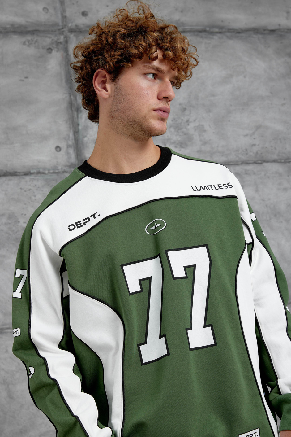 Yeşil 77 NUMARA OVERSİZE SWEATSHİRT