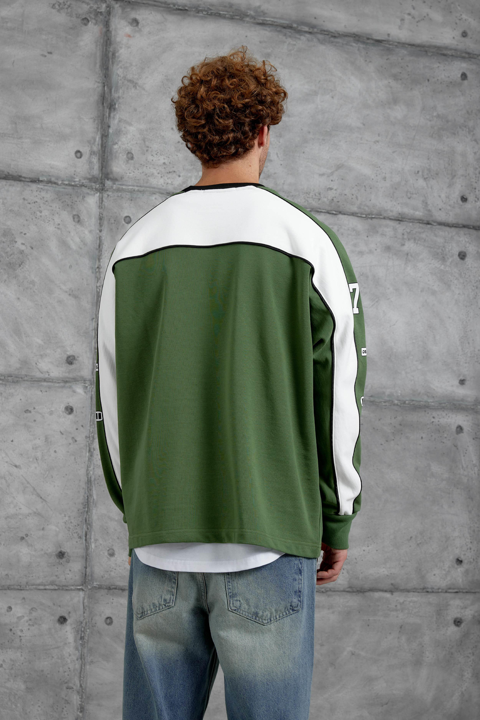 Yeşil 77 NUMARA OVERSİZE SWEATSHİRT