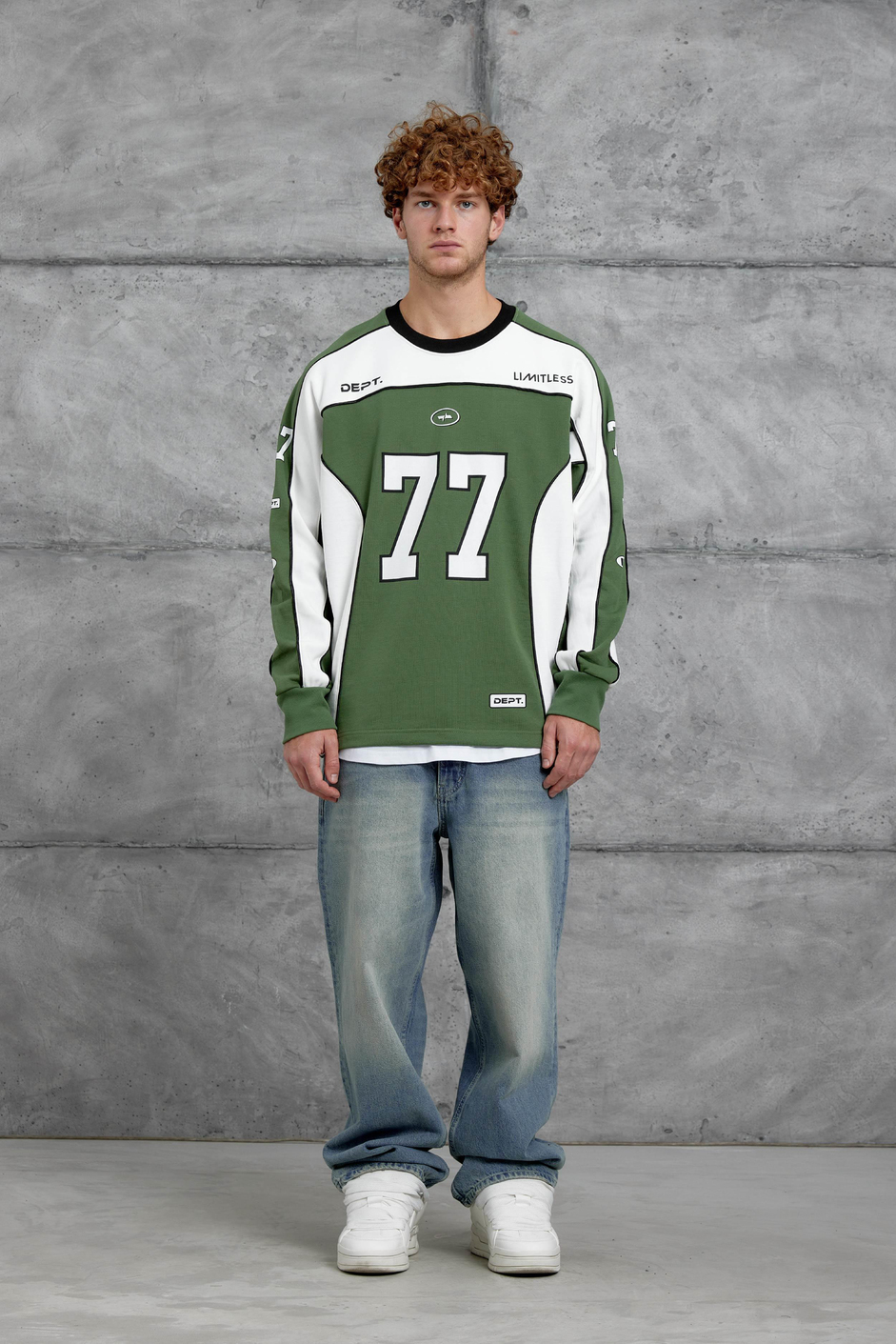 Yeşil 77 NUMARA OVERSİZE SWEATSHİRT