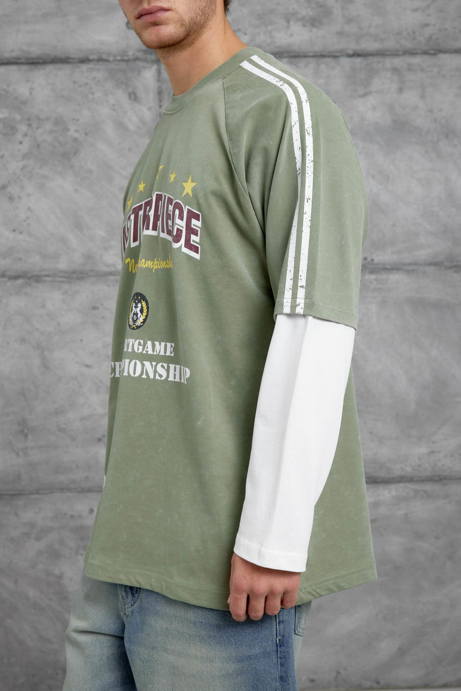 Yeşil ASTERPİECE BASKILI OVERSİZE SWEATSHIRT