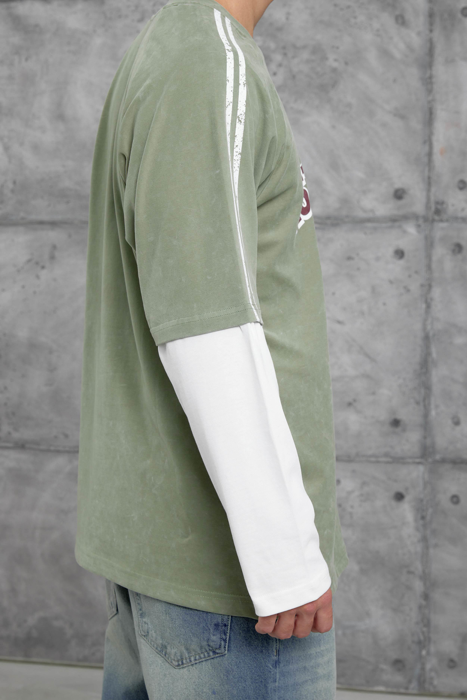 Yeşil ASTERPİECE BASKILI OVERSİZE SWEATSHIRT