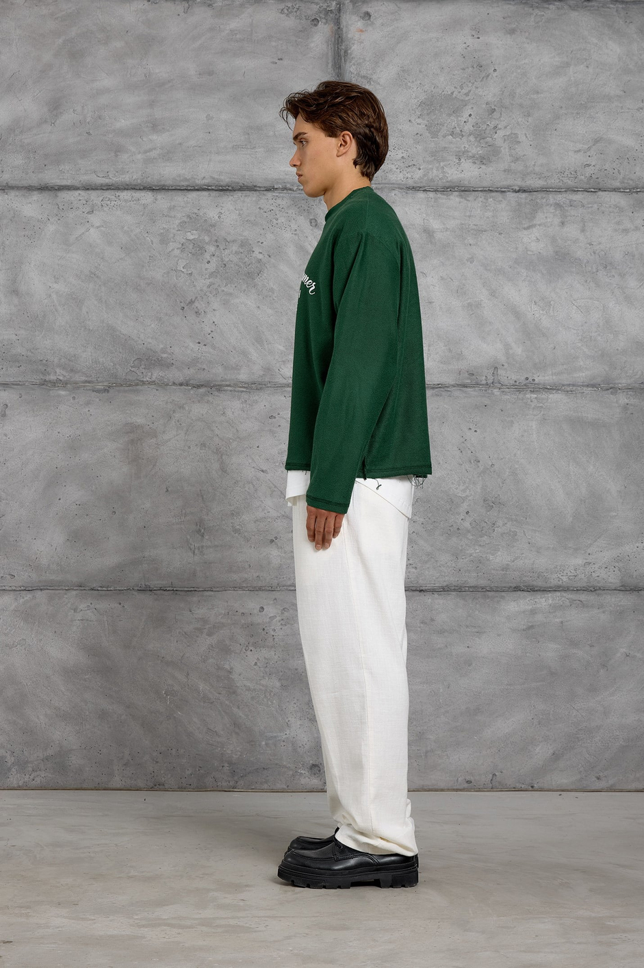 Yeşil BASKILI DOKUMA KUMAŞ SWEATSHIRT