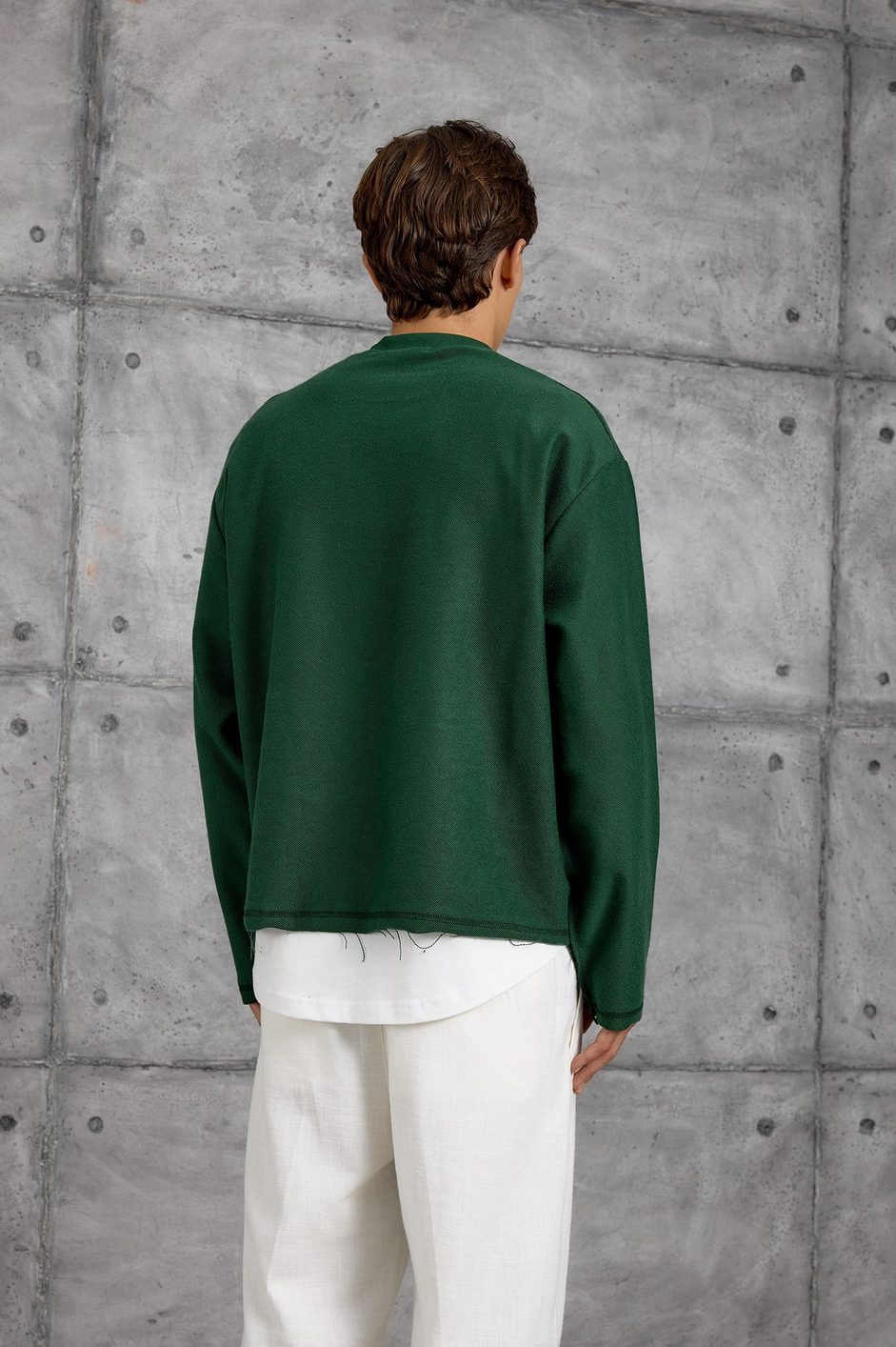 Yeşil BASKILI DOKUMA KUMAŞ SWEATSHIRT